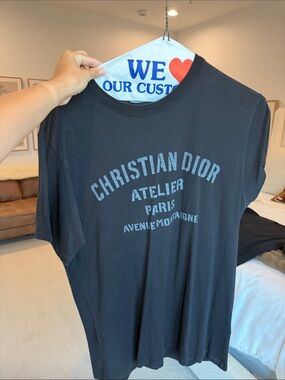 Dior Black Christian Dior Atelier Paris Graphic Short Sleeve Tee